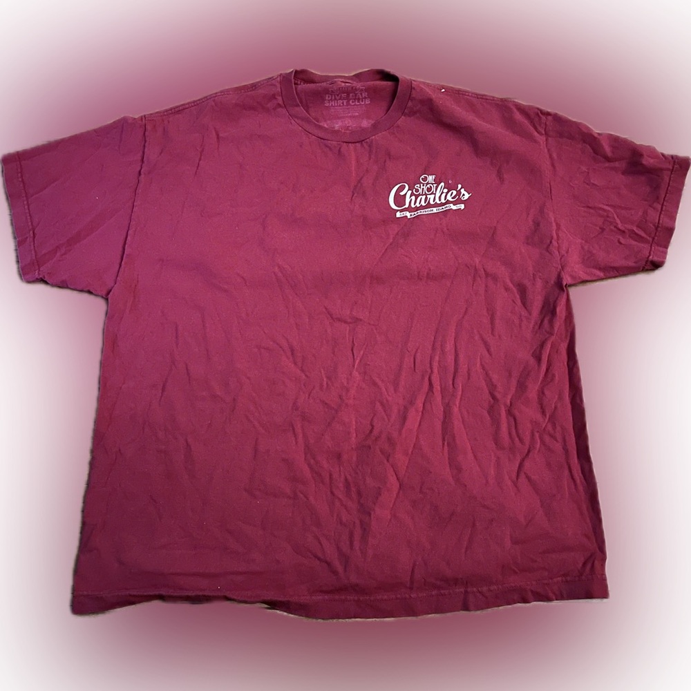 Dive Bar Shirt Club XXL “One Shot Charlie’s” Harrison Idaho Retro Graphic